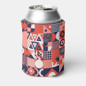 レトロバウハウスデザイン、カラフル幾何学的。 缶クーラー (缶裏面)