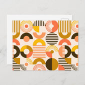 レトロバウハウスモダンアートサークルパターン ポストカード (正面/裏面)
