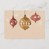 レトロバウブルオーナメントクリスマスブライダルレシピ エンクロージャーカード (裏面)