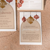 レトロバウブルオーナメントクリスマスブライダルレシピ エンクロージャーカード