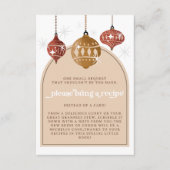 レトロバウブルオーナメントクリスマスブライダルレシピ エンクロージャーカード (正面)
