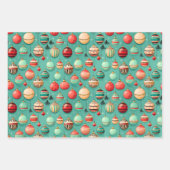 レトロバウブルクリスマス ラッピングペーパーシート (正面2)