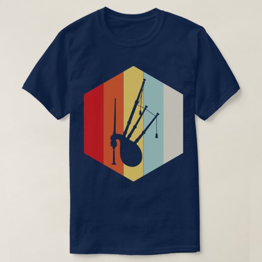 レトロバグパイプシルエット Tシャツ (デザイン正面)