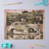 レトロバケーションタイムティッシュペーパー 薄葉紙 (クラフト)