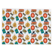 レトロバケーショントラベルをテーマにした抱き枕 ラージペーパーバッグ (裏面)