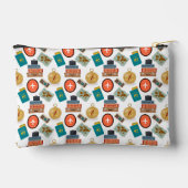 レトロバケーショントラベルテーマメイクアップ アクセサリーポーチ (裏面)