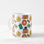 レトロバケーショントラベルテーマ コーヒーマグカップ (正面左)