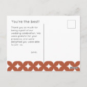 レトロバジェット結婚ピンク&レッド ポストカード (裏面)