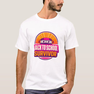 レトロバスの学校再開サバイバー Tシャツ