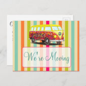 レトロバスの通知はがきを移動する 案内ポストカード (正面/裏面)