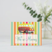 レトロバスの通知はがきを移動する 案内ポストカード (スタンド正面)