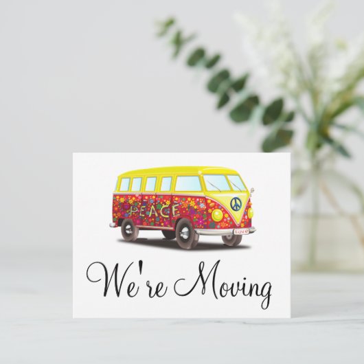 レトロバスの通知はがきを移動する 案内ポストカード (スタンド正面)