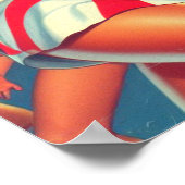 レトロバスケットボールピンアップ ポスター (角)