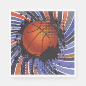 レトロバスケッ遊トボールスポーツナプキン スタンダードランチョンナプキン (正面)