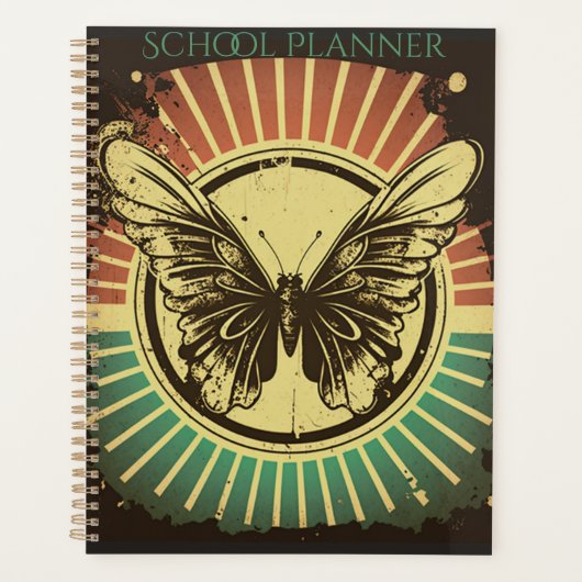 レトロバタフライスクールプランナースクールカレンダー プランナー手帳 (正面)