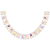 レトロバタフライハッピーバースデー バンティングフラッグ (全)