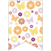 レトロバタフライハッピーバースデー バンティングフラッグ (第1の旗)