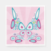 レトロバタフライ抽象芸術アポップ・アートのート スタンダードランチョンナプキン (正面)