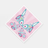 レトロバタフライ抽象芸術アポップ・アートのート スタンダードランチョンナプキン (角)