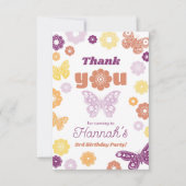 レトロバタフライ誕生日とメッセージありがとう カード (正面)