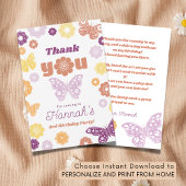 レトロバタフライ誕生日とメッセージありがとう カード