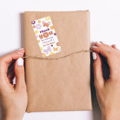 レトロバタフライ誕生日サンキュー ラベル