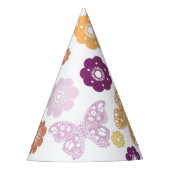 レトロバタフライ誕生日 パーティーハット (正面)