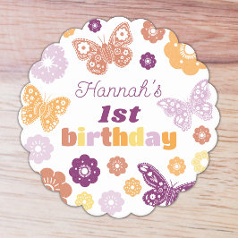 レトロバタフライ誕生日 ペーパーコースター