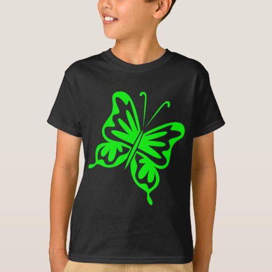 レトロバタフライ – 緑 Tシャツ (正面)
