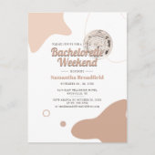 レトロバチェロレッテウィークエンドディスコパーティー インビテーションポストカード (正面)