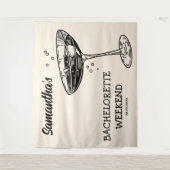 レトロバチェロレッテバックルモダンドカクテル タペストリー (正面)