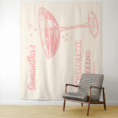 レトロバチェロレッテ背景ピンクカクテル タペストリー (インサイチュ)