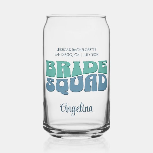 レトロバチェロレッテ花嫁スクワッドブリーズメイド ガラス缶 (正面)