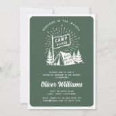 レトロバチュラーパーティウィークエンドインザウッズ | Green 招待状 (正面)