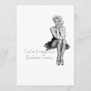 レトロバチュラーパーティ招待状テンプレート 招待状