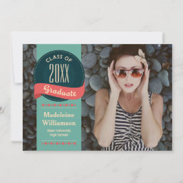 レトロバッジ（矢印付き）写真卒業 招待状