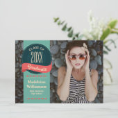 レトロバッジ（矢印付き）写真卒業 招待状 (スタンド正面)