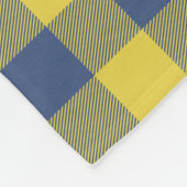 レトロバッファロープレイドイエローブルーパーソナライズされたネーム フリースブランケット (角)