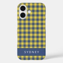 レトロバッファロープレイドイエローブルーパーソナライズされた名