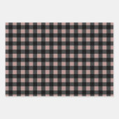 レトロバッファロープレイドインブラックアンド赤面薄紫 ラッピングペーパーシート (正面2)