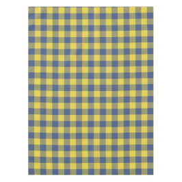 レトロバッファロープレイドタータンチェックパターンイエローブルー  テーブルクロス