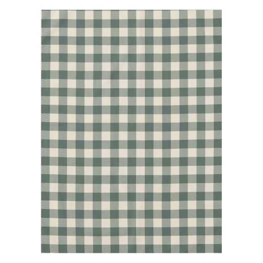 レトロバッファロープレイドタータンチェックパターンフォレストグリーン  テーブルクロス (正面)