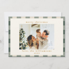 レトロバッファロープレイドタータンチェックフォレストグリーンフォト シーズンカード