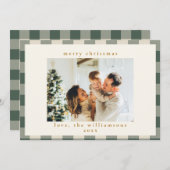 レトロバッファロープレイドタータンチェックフォレストグリーンフォト シーズンカード (正面/裏面)