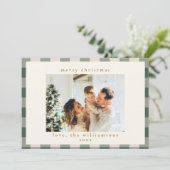 レトロバッファロープレイドタータンチェックフォレストグリーンフォト シーズンカード (スタンド正面)