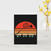 レトロバドミントンラケットシャトルバおもしろいドミントンプラ カード (黄色い花)