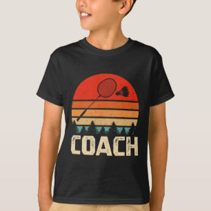 レトロバドミントンラケットシャトルバドミントンコーチGIF Tシャツ