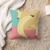 レトロバナナのカラフル形状 クッション (ブランケット)