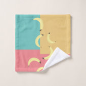 レトロバナナのカラフル形状 バスタオルセット (ウォッシュタオル)