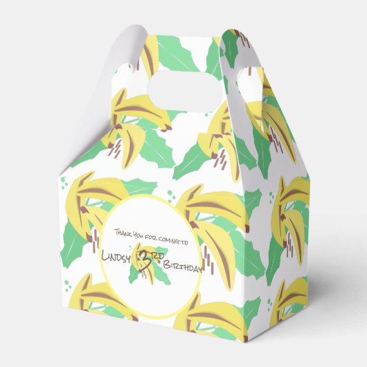 レトロバナナイエローターニングスリー誕生日 フェイバーボックス (正面サイド)